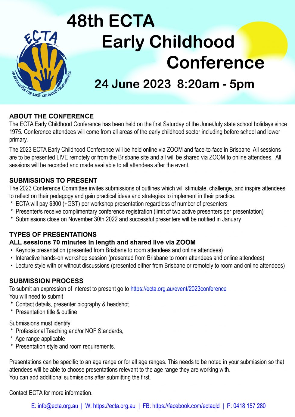 2023 ECTA Early Childhood Conference Early Childhood Teachers